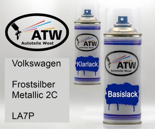 Volkswagen, Frostsilber Metallic 2C, LA7P: 400ml Sprühdose + 400ml Klarlack - Set, von ATW Autoteile West.